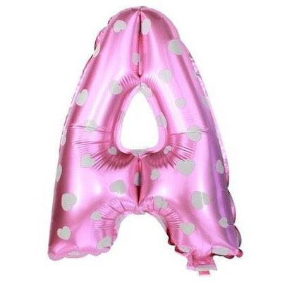 A Letter Pink Hearts Balloon - 16 Inch - Mhalaty