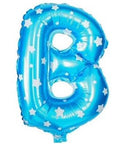 B Letter Blue Stars Balloon - 16 Inch - Mhalaty