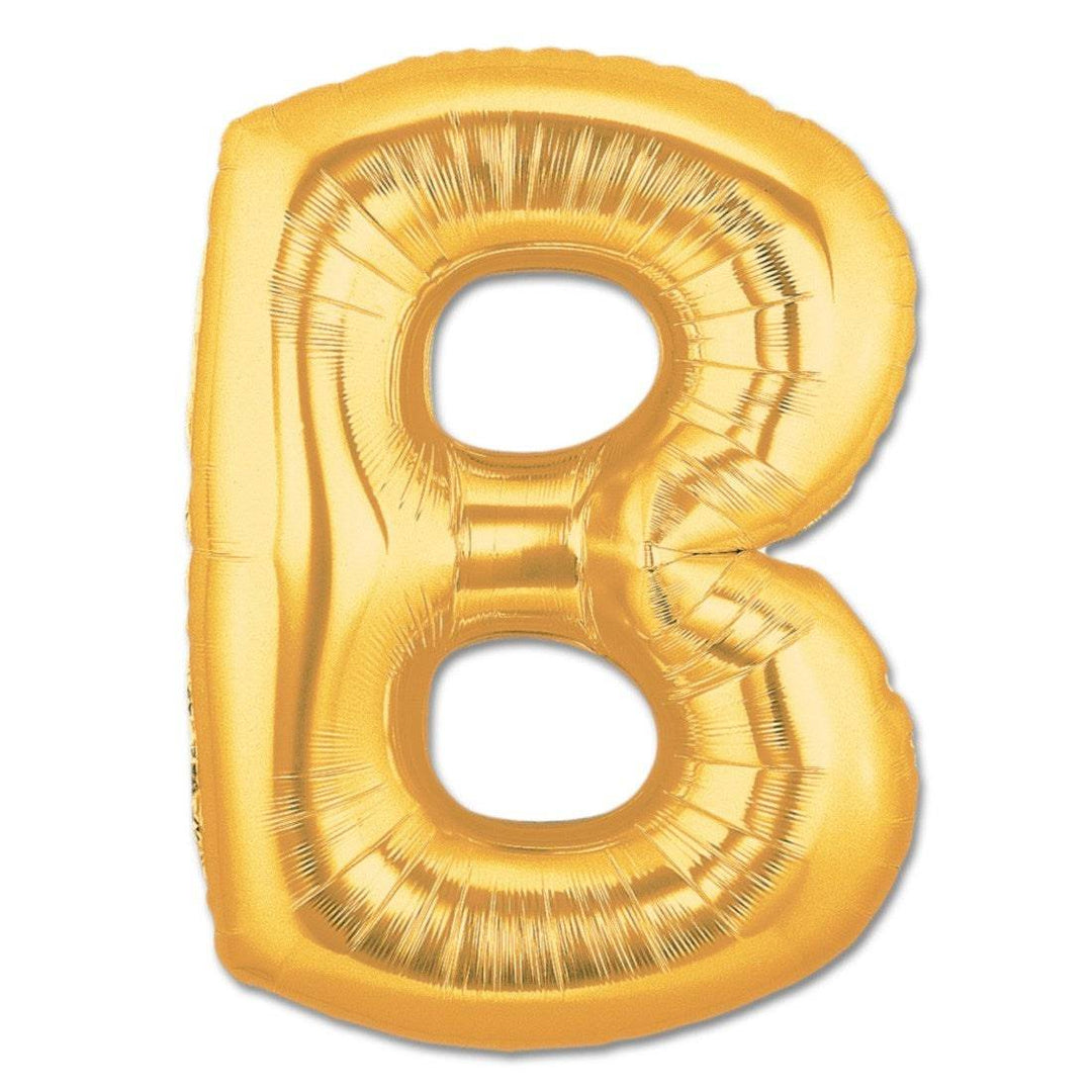 B Letter Giant Gold Balloon - 30 Inch - Mhalaty