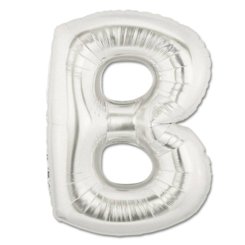 B Letter Giant Silver Balloon - 30 Inch - Mhalaty