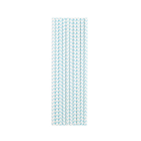 Baby Blue Chevron Paper Straws - Mhalaty