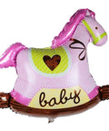 Baby Girl Rocking Horse Foil Balloon - Mhalaty