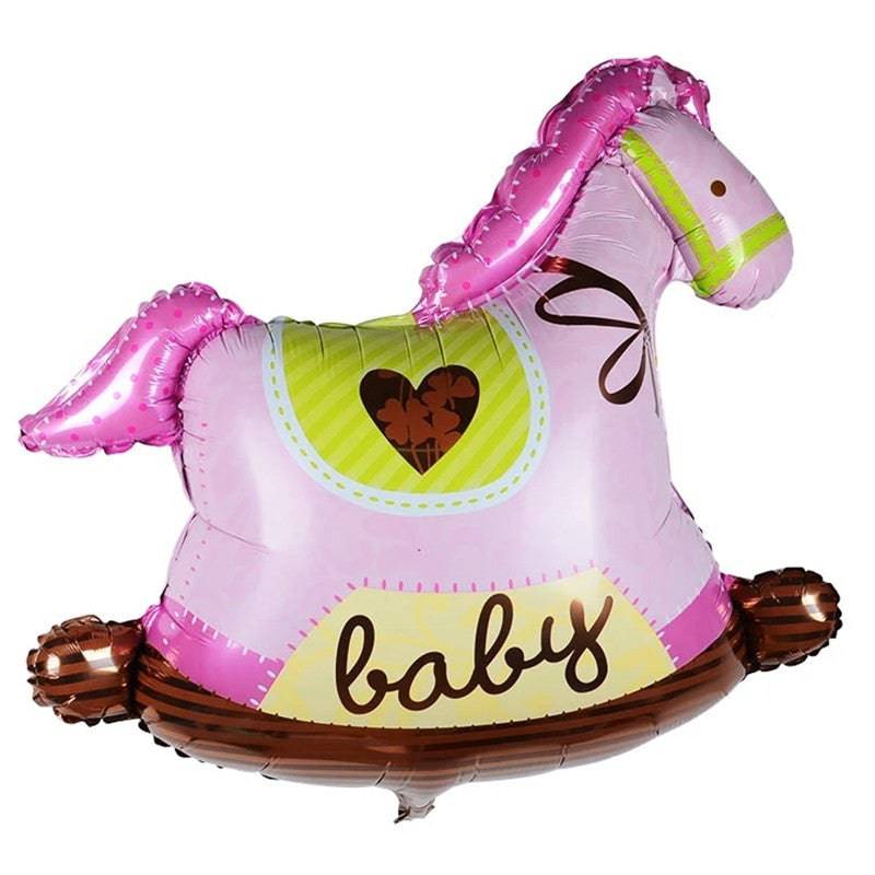 Baby Girl Rocking Horse Foil Balloon - Mhalaty