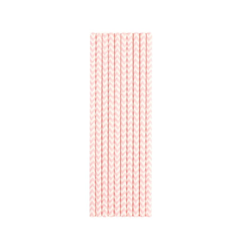 Baby Pink Chevron Paper Straws Baby Pink Chevron Paper Straws