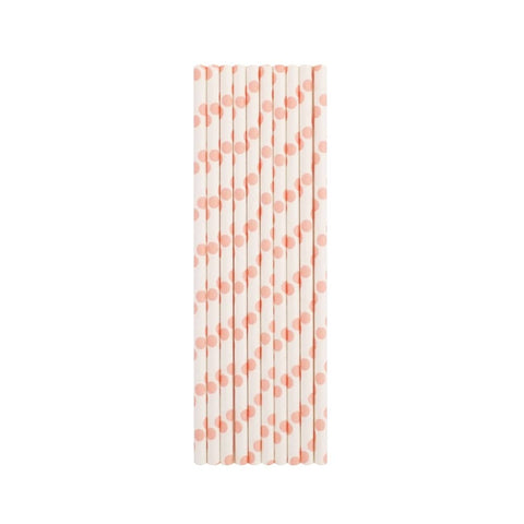 Baby Pink Polka Dots Paper Straws Baby Pink Polka Dots Paper Straws