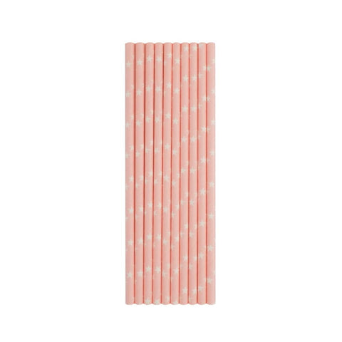 Baby Pink Stars Paper Straws Baby Pink Stars Paper Straws