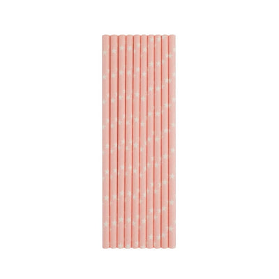 Baby Pink Stars Paper Straws - Mhalaty