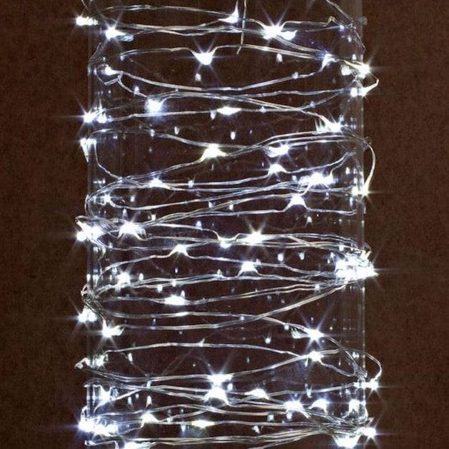 Battery Operated Micro Led String Lights (10M) Cool White - Mhalaty