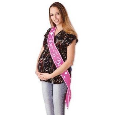 Beistle Mom To Be Satin Sash, 33-Inch By 4-Inch ( Girl ) - Mhalaty