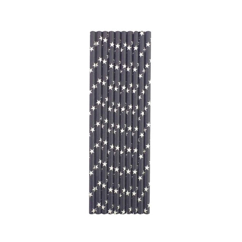 Black Stars Paper Straws Black Stars Paper Straws