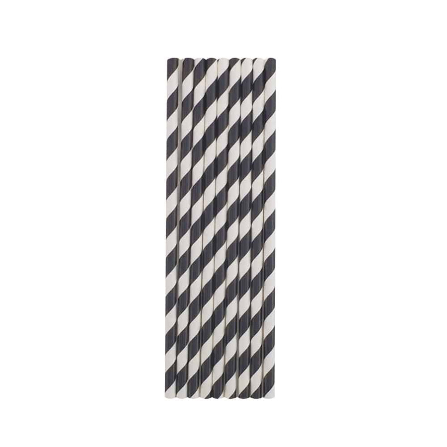 Black Stripes Paper Straws - Mhalaty