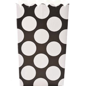 Black & White Dots Large Popcorn Box ( 6-Pack ) - Mhalaty