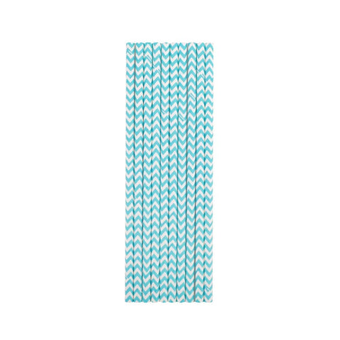 Blue Chevron Paper Straws - Mhalaty