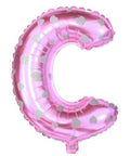 C Letter Pink Hearts Balloon - 16 Inch - Mhalaty