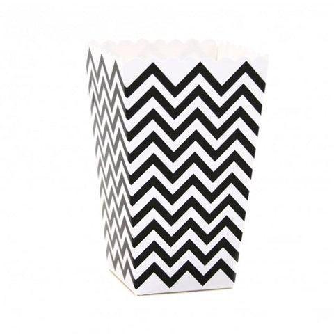 Chevron Popcorn Boxes - Black - Mhalaty