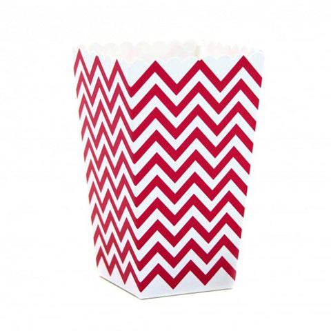 Chevron Popcorn Boxes - Red Chevron Popcorn Boxes - Red