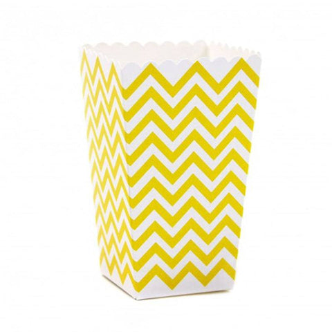 Chevron Popcorn Boxes - Yellow Chevron Popcorn Boxes - Yellow