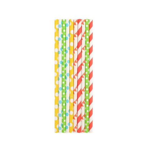 Circus, Big Top Paper Straws ( 50 Pack ) - Mhalaty