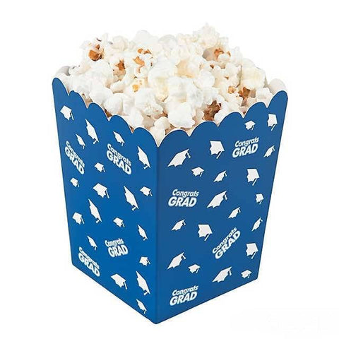 Congrats Grad Popcorn Boxes - Blue Congrats Grad Popcorn Boxes - Blue