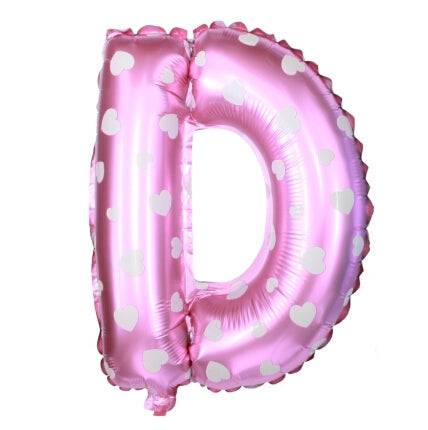 D Letter Pink Hearts Balloon - 16 Inch - Mhalaty