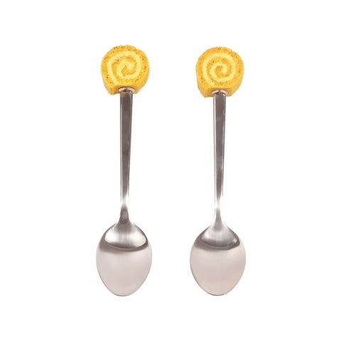 Dessert Spoons - Pack Of 2 - ( Cake Roll ) Dessert Spoons - Pack Of 2 - ( Cake Roll )
