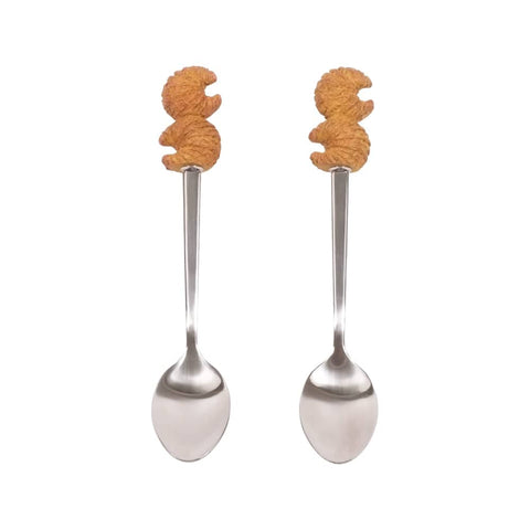 Dessert Spoons - Pack Of 2 - ( Croissant ) Dessert Spoons - Pack Of 2 - ( Croissant )