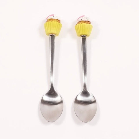 Dessert Spoons - Pack Of 2 - ( Cupcake #1 ) - Mhalaty