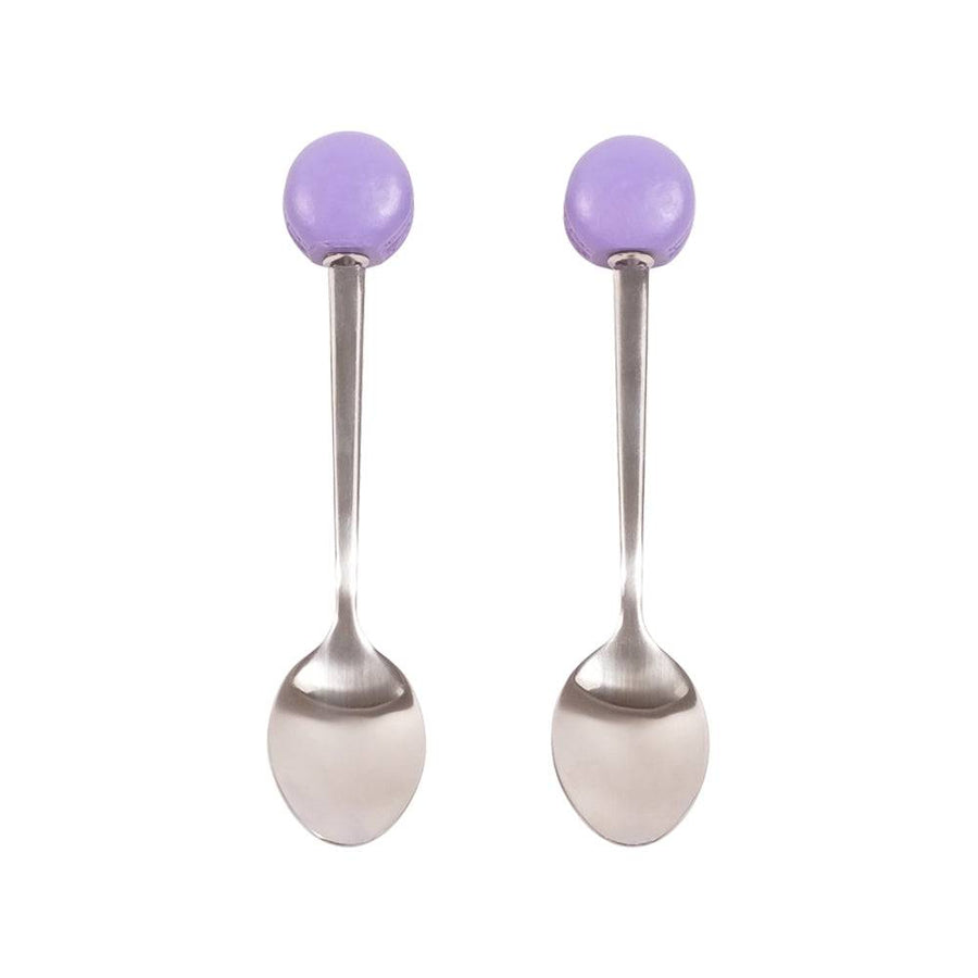 Dessert Spoons - Pack Of 2 - ( Purple Macaroon ) - Mhalaty