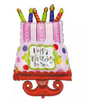 Dots Birthday Cake Foil Balloon - Mhalaty