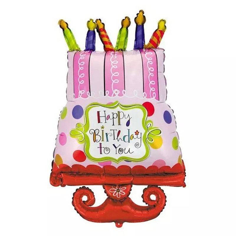 Dots Birthday Cake Foil Balloon - Mhalaty