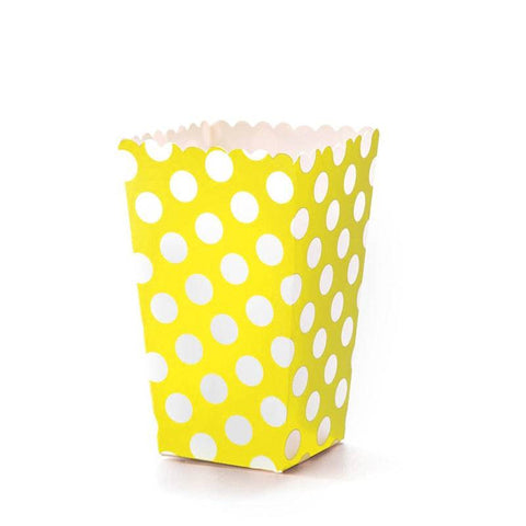 Dots Popcorn Boxes - Yellow Dots Popcorn Boxes - Yellow