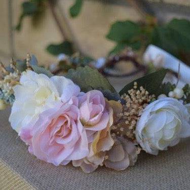 Dusty Teal, Blush & Ivory Flower Crown #05 Dusty Teal, Blush & Ivory Flower Crown #05