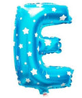 E Letter Blue Stars Balloon - 16 Inch - Mhalaty