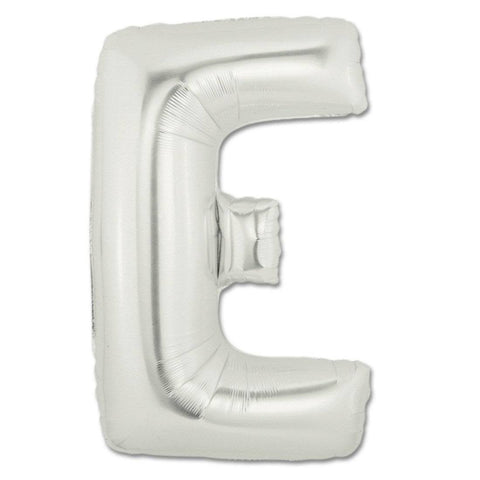 E Letter Giant Silver Balloon - 30 Inch - Mhalaty