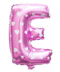 E Letter Pink Hearts Balloon - 16 Inch - Mhalaty