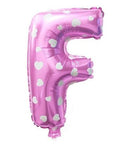 F Letter Pink Hearts Balloon - 16 Inch - Mhalaty