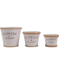 Flowers & Garden White With Rope Triple Pots - Mhalaty