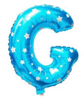 G Letter Blue Stars Balloon - 16 Inch - Mhalaty