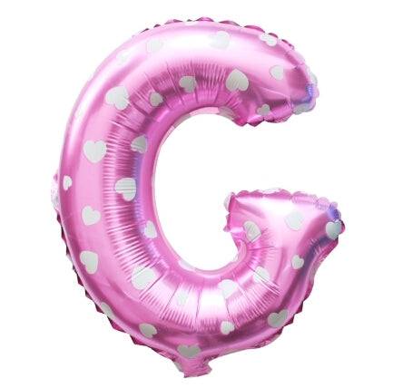 G Letter Pink Hearts Balloon - 16 Inch - Mhalaty