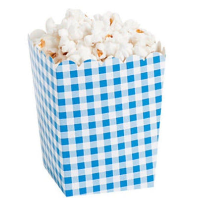 Gingham Popcorn Boxes - Blue - Mhalaty