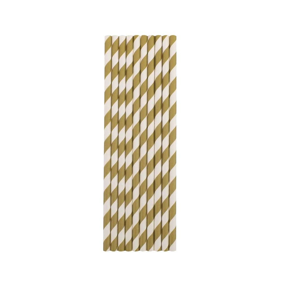 Gold Stripes Paper Straws - Mhalaty