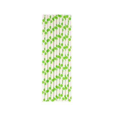 Green Polka Dots Paper Straws - Mhalaty