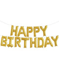 Happy Birthday Letter Foil Balloon Set - Gold - Mhalaty