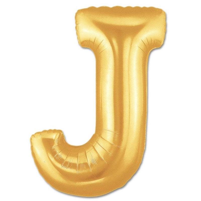 J Letter Giant Gold Balloon - 30 Inch - Mhalaty