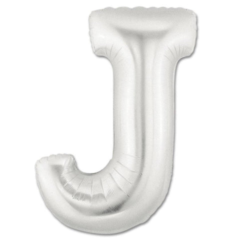 J Letter Giant Silver Balloon - 30 Inch - Mhalaty