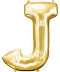 J Letter Gold Giant Foil Balloon 40 Inch - Mhalaty