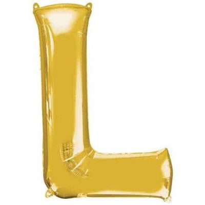 L Letter Gold Giant Foil Balloon 40 Inch - Mhalaty