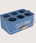 Metal Portable Cold Drinks Caddy Basket (Small Blue) - Mhalaty