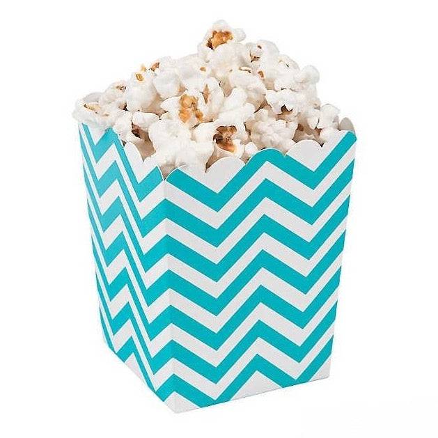 Mini Chevron Popcorn Boxes - Turquoise - Mhalaty