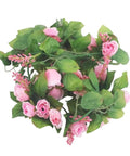 Mini Silk Rose Flower Garland ( Pink ) - Mhalaty